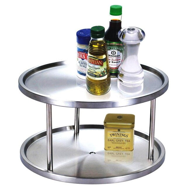 Premium Lazy Susan 2 Tier Organizer Revolving Swivel Turntable Rotating for Use