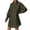 Army Green, variant on SRZYMJ Women's Casual Shirt Dress Collar V Neck Button Down Loose Long Sleeve Mini Dresses
