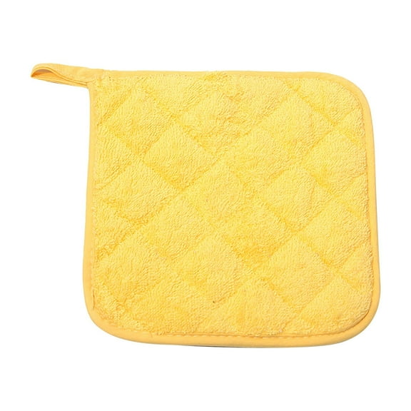Towel Square Pad Potholder Resistant Pot Holder Cotton Oven Hot Pads For Cooking Baking Set of 3 7x7" Yellow