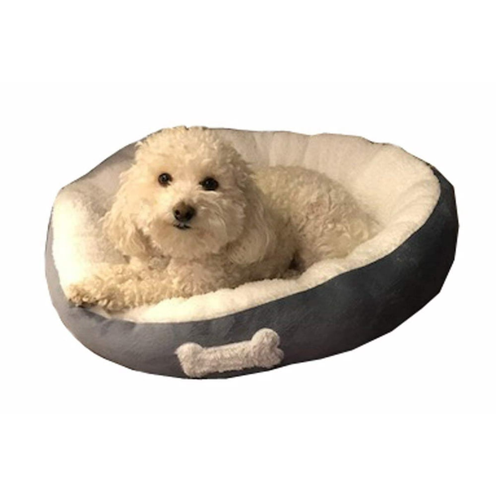 OMNI Luxury Cuddle Round Dog Bed, Slate Grey, Small