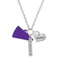 thumbnail image 1 of Delight Jewelry Acrylic 1.25" Purple Megaphone Always My Mother Bar Zoe Necklace, 1 of 4