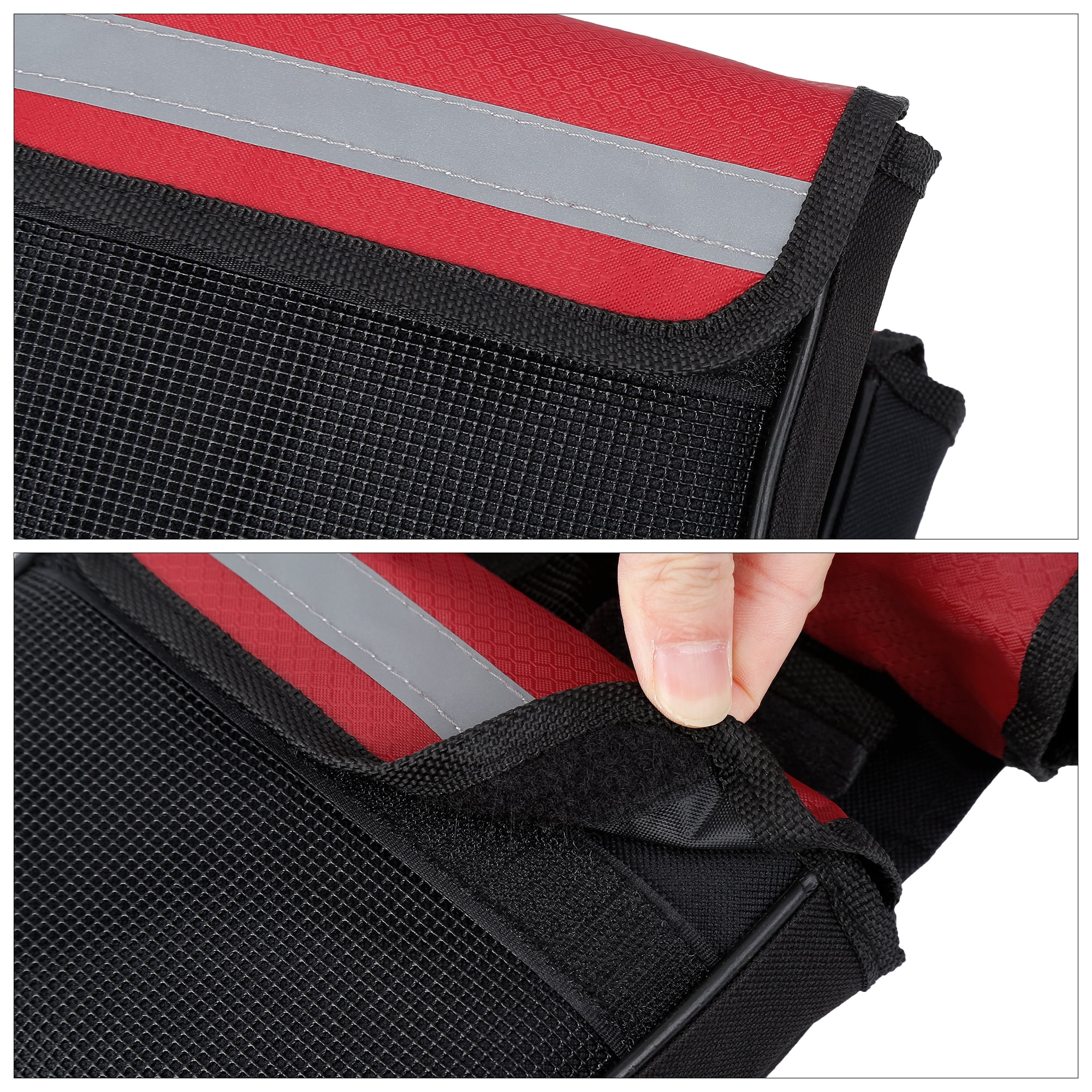Unique Bargains 7.09x5.91x5.91in Bike Saddlebag Frame Bag Tool Pouch Black Red