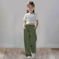 thumbnail image 2 of WENXIAOO Toddler Girl Sweatpants Drawstring Jogger Sweatpants With Pockets Solid Pants Green Sweat Pants Boys Kids Spring Fall Sweatpants Size 9-10 Years, 2 of 7