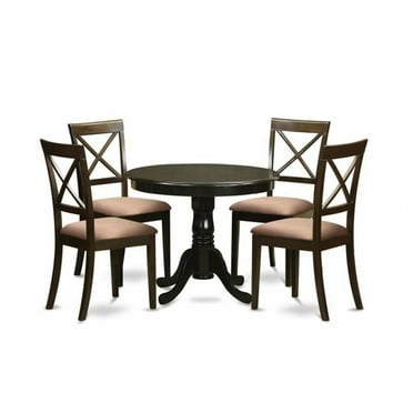 5 Piece Small Kitchen Table and Chairs Set-Round Table and 4 Chairs For Dining Room