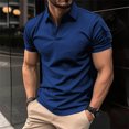 thumbnail image 2 of hoksml Men Fitness Sporty Running Polo T Shirt Solid Color Button Cuffs Pocket Lapel Short Sleeve Leisure Versatile Tee Top 2025 Summer Clearance, 2 of 3