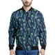 thumbnail image 2 of Chaqueta con cremallera y estampado de plumas de pavo real para hombre, moda floral 3D, mangas largas, informal, holgada, chaqueta, abrigo, ropa de calle, 2 of 5