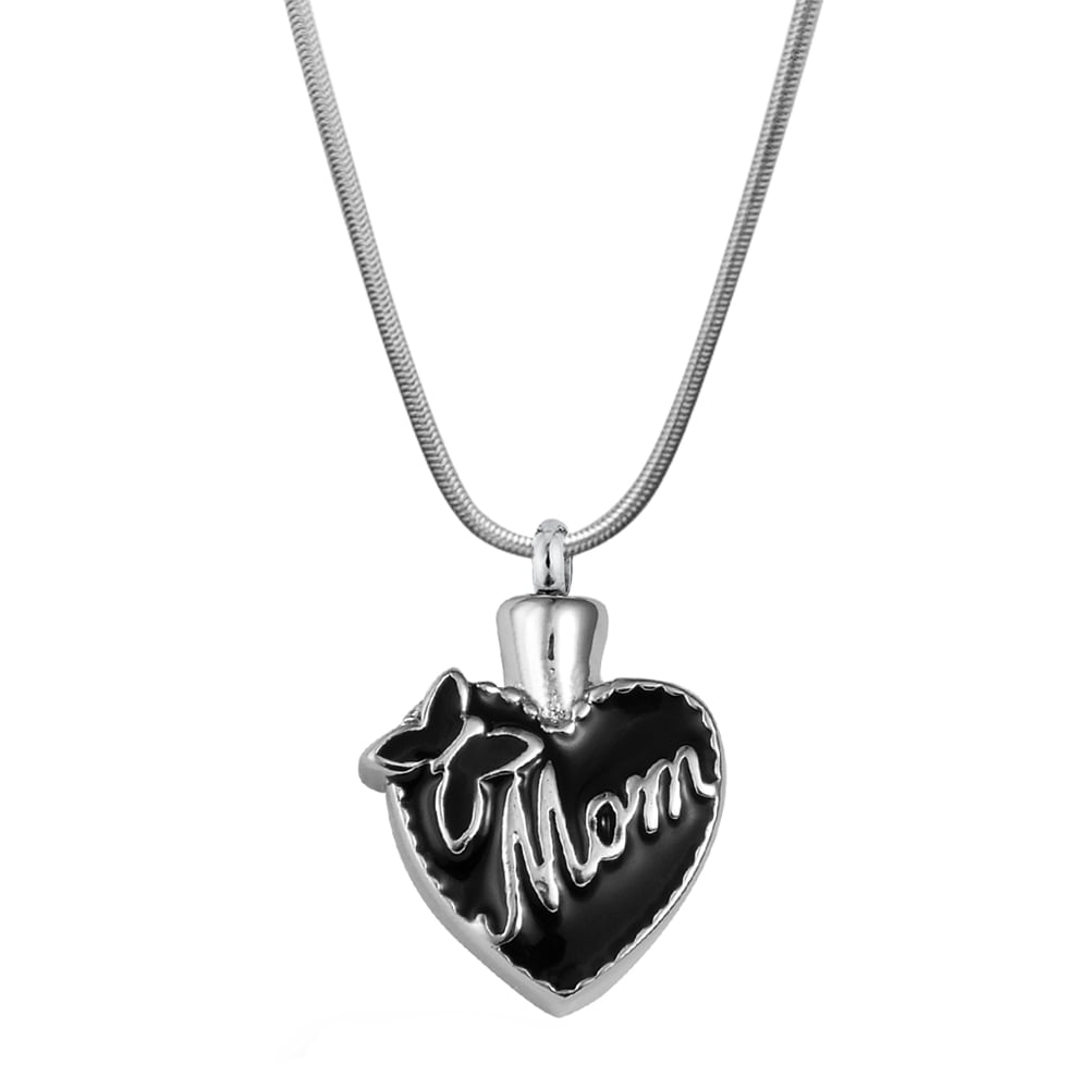 Quilted Heart Cremation Jewelry Keepsake Pendant Urn Necklace w/ Chain & Funnel 