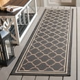thumbnail image 2 of SAFAVIEH Courtyard Alina Geometric Quatrefoil Indoor/Outdoor Runner Rug, Anthracite/Beige, 2'3" x 10', 2 of 11
