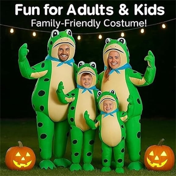 Cute Frog Inflatable Funny Inflatable With Air Pump For Festival Party Instant Party & Hilarious Fun 30-Second Quick Inflation Comfortable & Durable Wear 5.5' to 6.2'