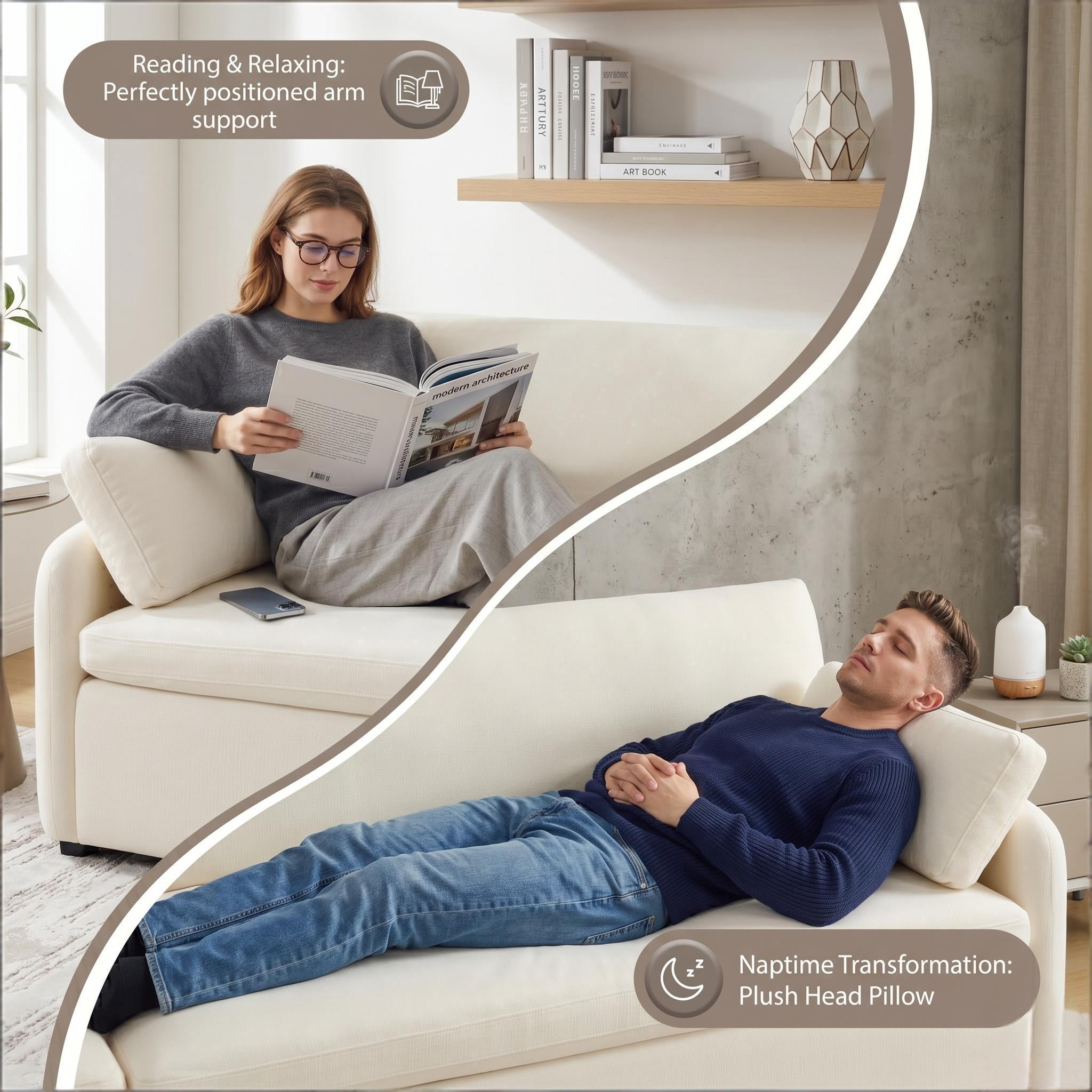 Howcool 50×43 Inch Oversized Chenille Accent Chair, Wide Deep Seat Comfy Armchair with Pillow for Living Room Apartment