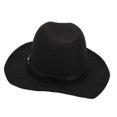 thumbnail image 1 of Sombrero de fieltro Nikou color negro tostado claro con protección solar ala ancha y plana, 1 of 15