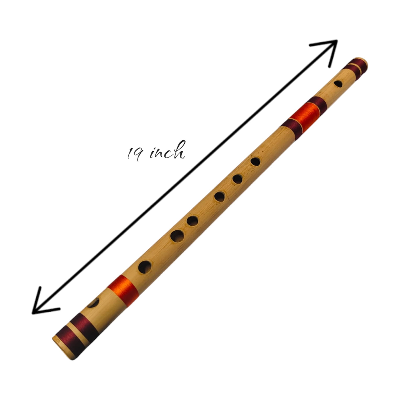 Ananya Fashion and Crafts Hub Flute Mouthpiece Flute Basuri Woodwinds 19 Inch Handblown Wooden C Tone with Protection Case