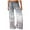 Gray, variant on Womens Plus Size Casual Loose Gradient Tie-Dye Print Yoga Sport Long Pnats Wide Leg Pants