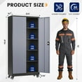 thumbnail image 4 of AUHUP Metal Storage Cabinet with Wheels, 73" Rolling Garage Storage Cabinets with 4 Adjustable Shelves & Locking Doors,Black Gray Tool Cabinet for Garage,Home,Warehouse,Workshop, 4 of 12