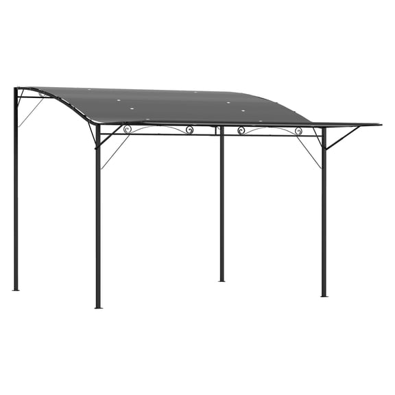 10x8ft Outdoor Pergola Gazebo, Patio Canopy Awning for Deck, Garden, Dark Gray