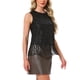 thumbnail image 4 of INSPIRAR CHIC Blusas de Fiesta para Mujeres con Flecos de Lentejuelas Sin Mangas Cuello Redondo Camisetas Brillantes S Negro, 4 of 5