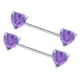 thumbnail image 1 of 2 piezas par de acero inoxidable barra de barra recta corporal calibre 14 con de de imitación de corazón protector de ón Púrpura Zulema Anillo de pezón de acero inoxidable, 1 of 8