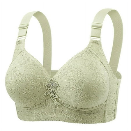 YHGFVOKJ Bras for Women Bralette Wireless Soft Support Everyday Underwear Stretch Smooth No Underwire Seamless T Shirt Bras Strapless Bra for Big Bust Green 42