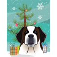 thumbnail image 1 of Christmas Tree And Saint Bernard Flag Canvas House Size, 1 of 1