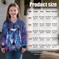 thumbnail image 7 of Uorisanigo Kids Girls Sweatshirt Comfortable Blue Galaxy Wolf Long Sleeve Pullover Top Oversized Quarter Zipper Cropped Sweatshirt Fall Trendy Outerwear Kids Half Zip Up Hoodies, 7 of 7
