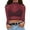 Red, variant on Crop Tops for Women Trendy Transparent Mesh Long Sleeve Crew Neck Blouse Red