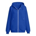 thumbnail image 7 of SUXIAN Zip up Hoodie Solid Color Long Sleeve Soft Lined Pockets Relaxed Breathable Jacket Womens Zip up Hoodies XXL, 7 of 7