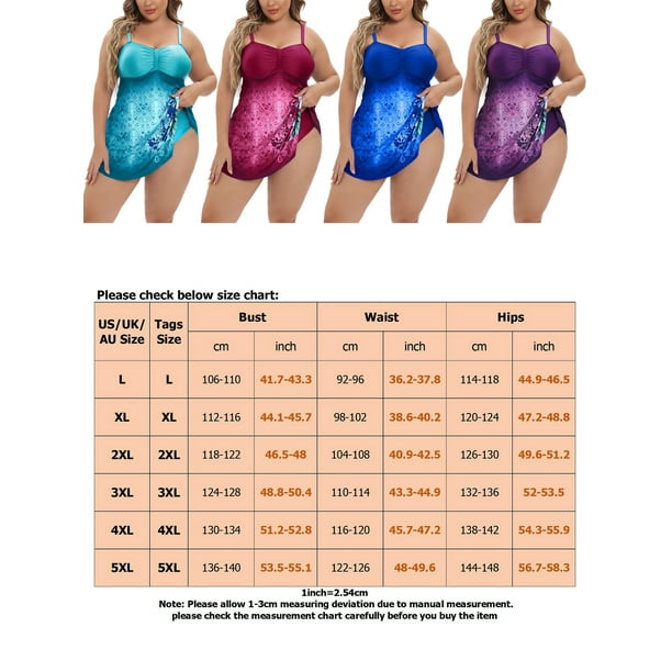 Sexy Dance Ladies Tankini Bathing Suits Sleeveless Swimdress With Brief  Flowy Two Piece Plus Size Seaside Blue 3XL