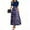 Blue, variant on Women's Patriotic Star Print T-Shirt Patchwork Maxi Dress, Elegant Summer Holiday Beach Long Dress with & Belt for 4th of July ,Blue S