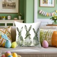 thumbnail image 4 of MXTPOV Pillow Covers 18x18, Cute Rabbits Easter Eggs Striped Plaid Pillow Covers for Couch Sofa, Easter Decorations, Decorative Throw Pillow Covers for Home Decor, 4 of 5