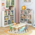 8Section Bookcase for Kids Wooden Toy Storage Organizer for Books Toys
