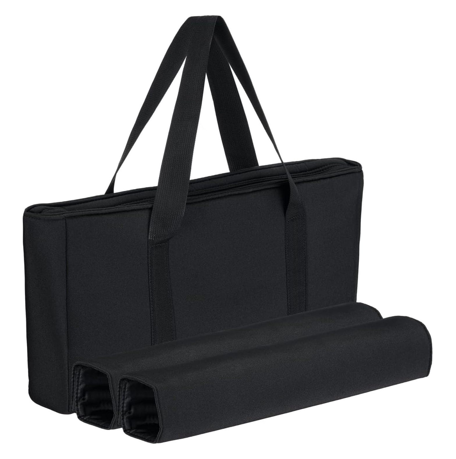 American Mahjong Set - Black Soft Bag - 166 White Engraved Tiles, 4 All-in-One Rack/Pushers Western Mah Jongg Game Set