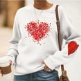 thumbnail image 3 of Felirenzacia Big and Tall Women’s Valentine Pullover Sweet Heart Design Cozy Casual Everyday Top, White,M, 3 of 5