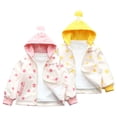thumbnail image 2 of LYMAYTER Veste à Capuche pour Filles, Poches Latérales, Impression Printemps, Veste Fine pour Enfants 2-9 Ans, 2 of 8