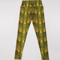 thumbnail image 7 of Bibifish Womens Yoga Pants Green Woven Print Yoga Pants High Waist Stretchy Fabric Festival & Casual Walk Trendy Leggings For Ladies, 7 of 7