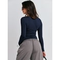 thumbnail image 4 of Luniro Long Sleeve Shirts for Women Boat Neck Tight Fit Going Out Crop Tops Y2k Teens Girls Basic T Shirt, 4 of 11
