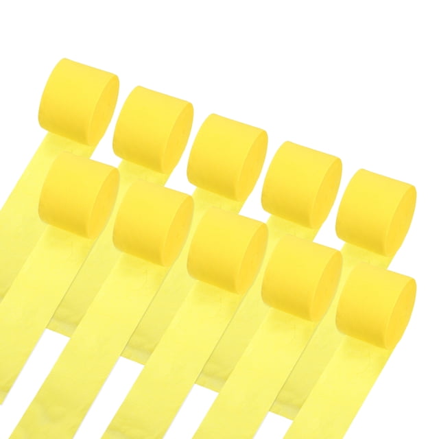 Cintas de Papel Crepé Blancas Decoraciones para Fiestas de Cumpleaños Ceremonia de Boda Amarillo-1.8 in x 82 Ft