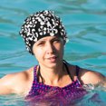 thumbnail image 5 of HONMEET Black Floral Swim Cap, Comfortable Cotton Nylon Blend, Fit for Women and Men, Essential Swimming Accessory, 5 of 7