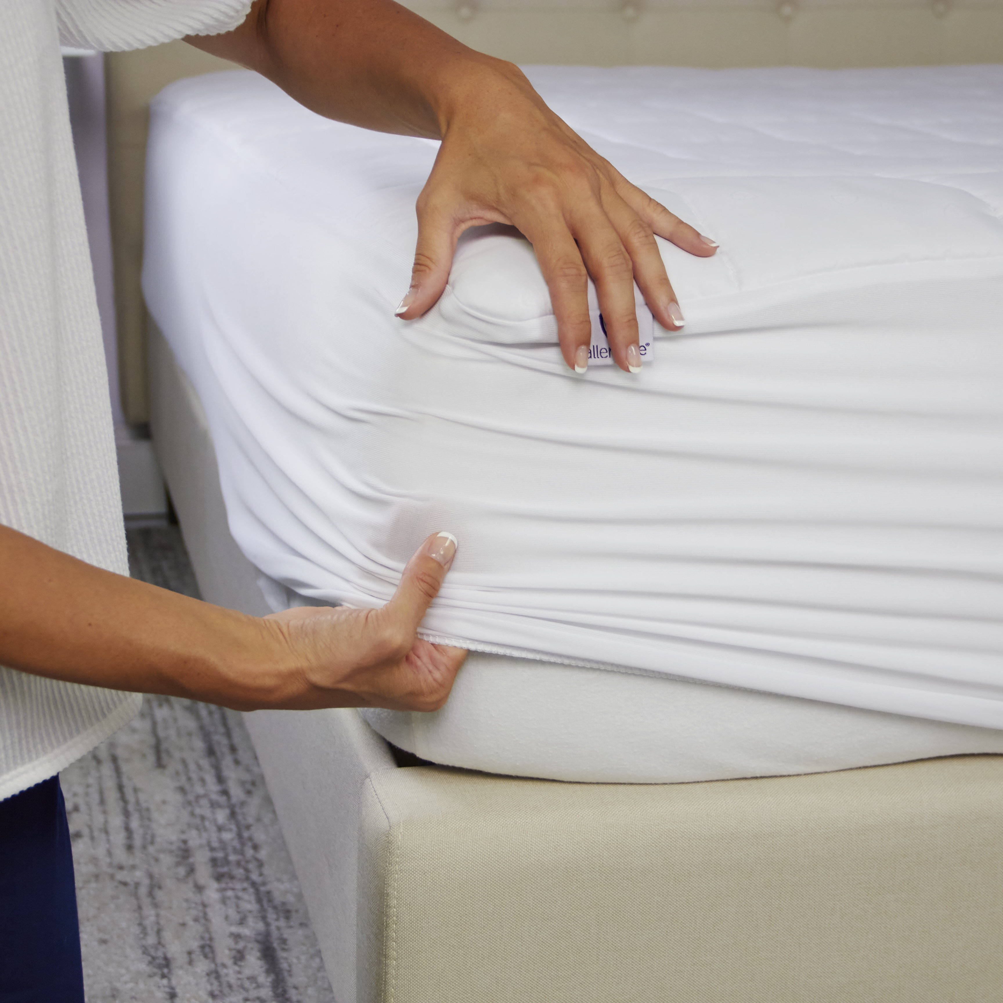 AllerEase Total Allergy Defense Mattress Pad, Twin - Fitted, Antimicrobial, Waterproof