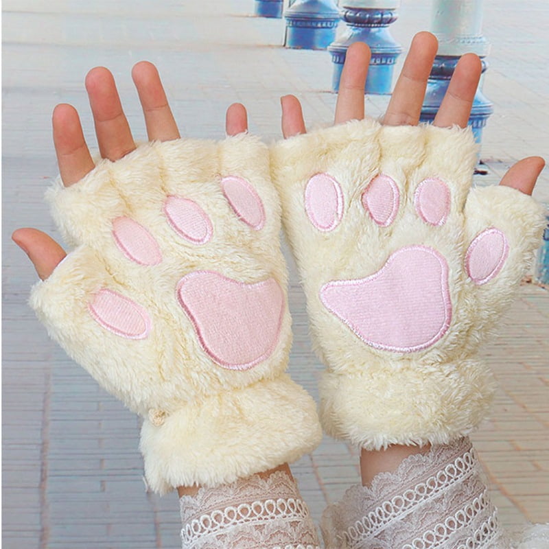 Unisex Paw Claw Winter Finger Gloves for Halloween Costume 