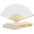 thumbnail image 1 of Wedding Fan, Hand Fan, 12 Pcs White Wedding Paper Fan, Decorative Fan, Wedding, 1 of 5