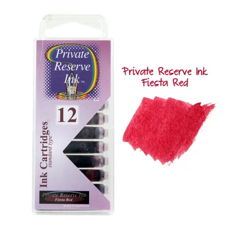 Private Reserve Ink Short International Fountain Pen Ink Cartridges, Pack of 12 - Fiesta