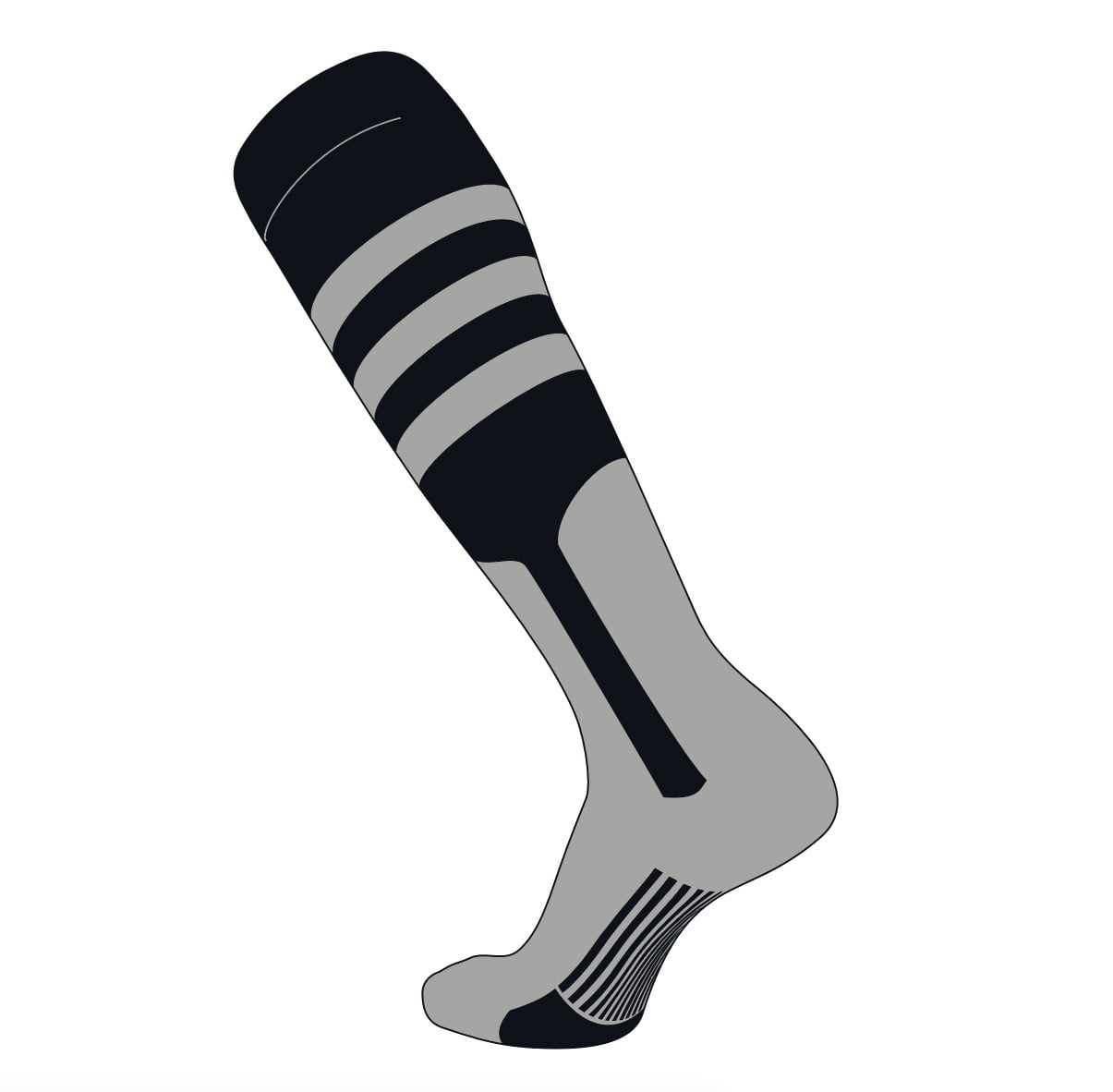 TCK Elite Baseball Knee High Stirrup Socks Navy B, 5in Gold 