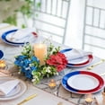 thumbnail image 6 of Beautynvta 4th of July Candle Rings, Artificial Flower Wreath Red Blue White Fake Flowers Patriotic Candle Holder for Table Centerpiece Decor, 4th of July Memorial Day Decorations, 6 of 8
