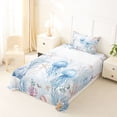 thumbnail image 5 of Erosebridal Watercolor Ocean Coral Twin Sheet Sets,Wild Jellyfish Starfish Bedding For Girls Kids 3 Pieces, 5 of 6