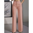 thumbnail image 4 of Women Wide Leg Pants Summer High Waisted Business Casual Work Dress Pants Trousers Slacks Pink XXL, 4 of 9