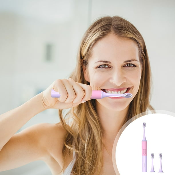 Cepillo de dientes eléctrico silencioso con temporizador inteligente y resistencia al agua IPX7 | Cepillo de dientes portátil y recargable para adultos con 2 cabezales de repuesto | 38 000