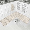 thumbnail image 2 of Kitchen Rugs and Mats,Bird on Branch Green Leaves 2 Piece Anti Fatigue Area Runner Rug Set Comfort Standing Floor Mat,Vintage Linen Non Slip Absorbent Doormats for Laundry/Bathroom/Bedroom, 2 of 6