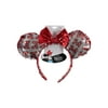 Minnie Mouse Novelty headband, Silver and Red Sequins