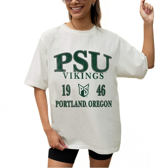 Women's Gameday Couture Cream Portland State Vikings Unity Oversized T-Shirt