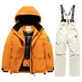 thumbnail image 4 of Mercatoo Girl Boy Ski Suit Kids Snowsuits 2 Piece Waterproo𝐟 Snowboard Hooded Down Jacket Sno𝐰 Pants Ski Bib𝐬 Windproof Winter Warmth, 4 of 8